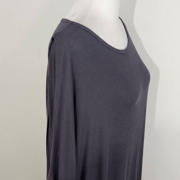 Michael Lauren Dark Gray Ribbed Knit Layered Back Tunic NWT Size XS - Picture 5 of 11